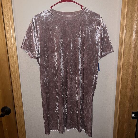 Arizona Jean Co. Pink Crushed Velvet Mini Dress, Size Small, 90’s, Y2K NEW - Picture 1 of 9